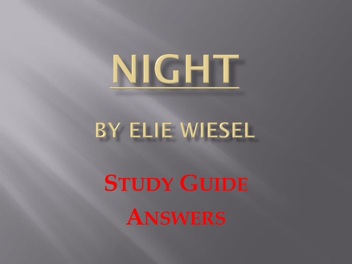 Night by elie wiesel test