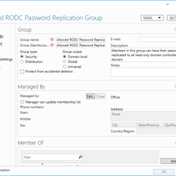 Allowed rodc password replication group