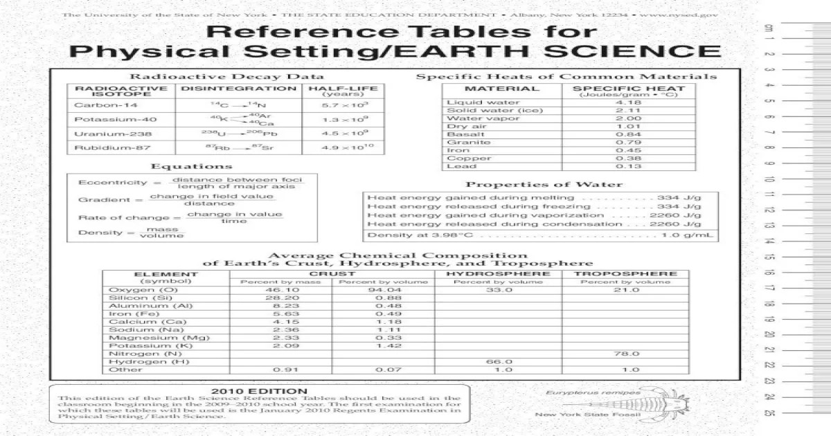 Earth science the physical setting answers